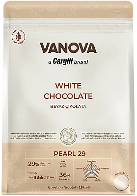 Vanova Kuvertür Pul Çikolata Beyaz - 1