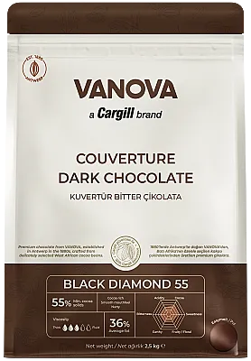 Vanova Kuvertür Pul Çikolata Bitter - 1